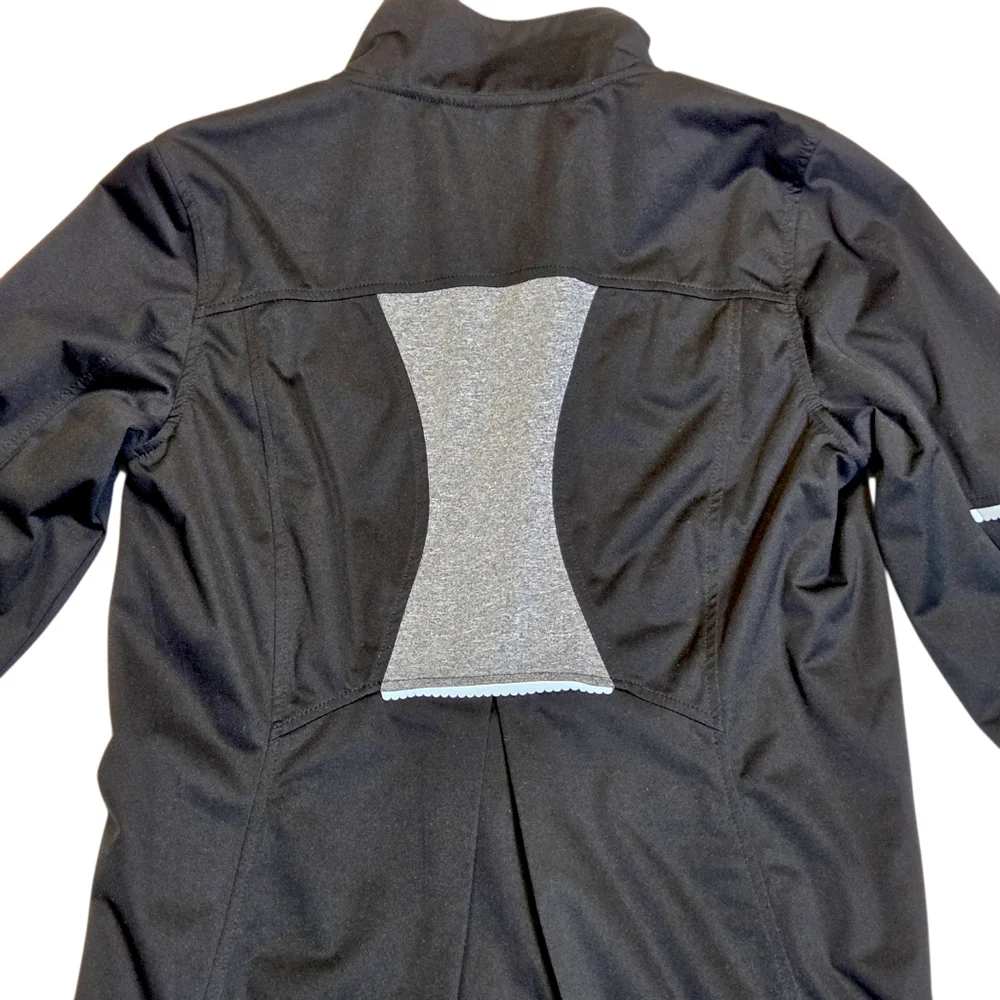 Road Runner Sports Ruffle Zip Running Jacket Black Reflective Athletic Medium - Picture 13 of 14